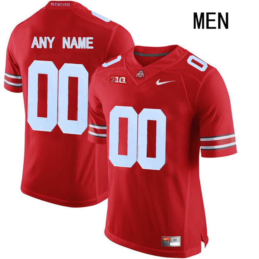 Men Ohio State Buckeyes Red College Limited Football Customized Jersey->customized ncaa jersey->Custom Jersey